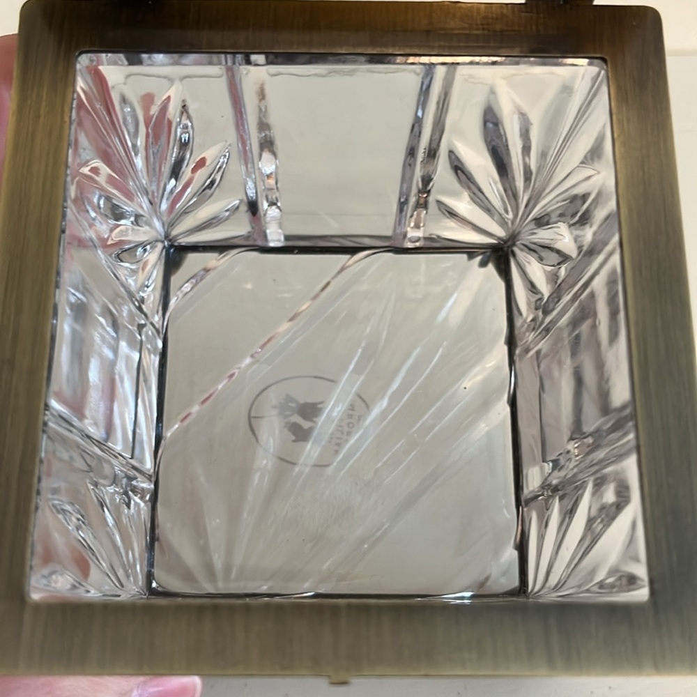 Vintage Cut Crystal Brass Hinged Jewelry Casket Box Vanity  Castilian Imports - Picture 6 of 11